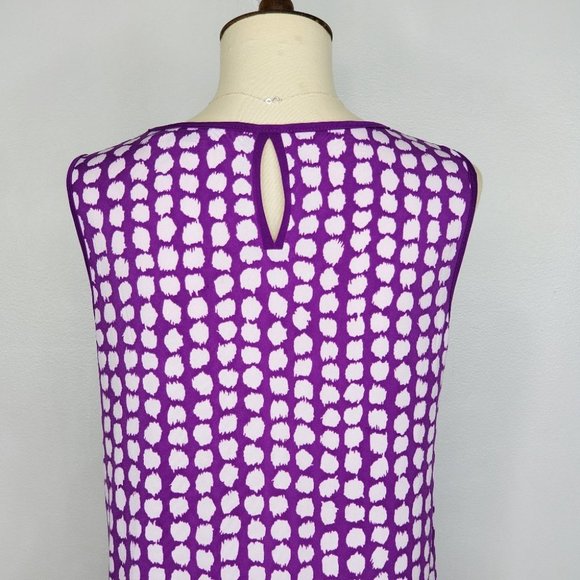Susan Graver Liquid Knit Purple Circles Top, Size XS - Picture 8 of 11